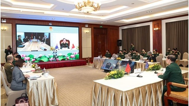 La vue générale du 5e dialogue sur la politique de défense Vietnam - Australie de 2021. Photo : PCV.
