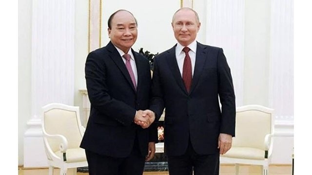 Les Présidents vietnamien, Nguyên Xuân Phuc (à gauche), et Président russe, Vladimir Poutine. Photo : VNA.