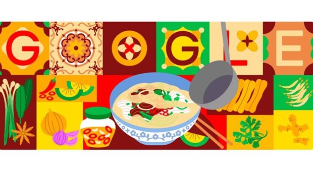Le « phở »  vietnamien à l'honneur sur Google Doodle. Photo : VOV.