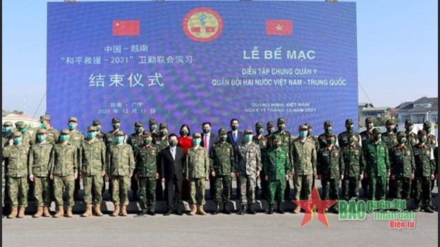 Cérémonie de clôture de  l'exercice médical militaire conjoint  Vietnam - Chine 2021. Photo : QĐND.