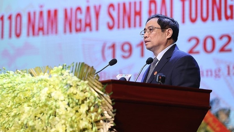 Le Premier ministre Pham Minh Chinh prend la parole. Photo: VNA