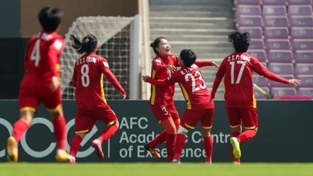 Le Vietnam remporte pour la première fois un billet pour le Mondial féminin 2023 de la FIFA 2023.  Photo : VNA.