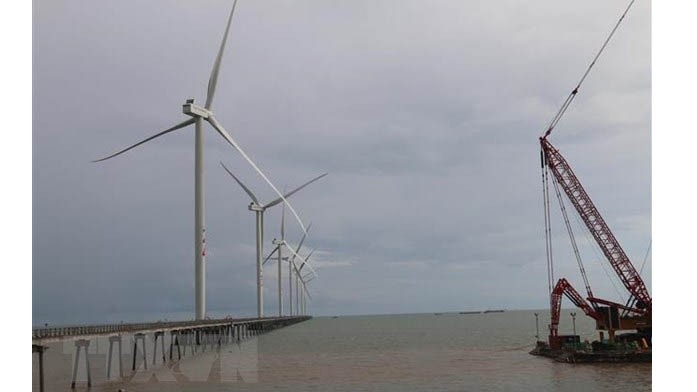 Le projet éolien de Dông Hai 1 à Trà Vinh. Photo : VNA. 