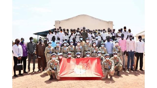 Les Casques bleus vietnamiens en coordination civilo-militaire au Soudan du Sud. Photo : qdnd.vn