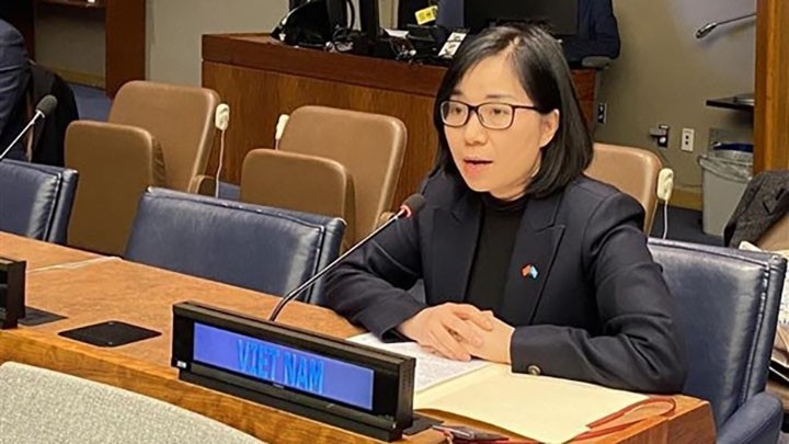 L’ambassadrice Nguyen Phuong Tra, cheffe adjointe de la Mission permanente du Vietnam auprès des Nations Unies. Photo : VNA.