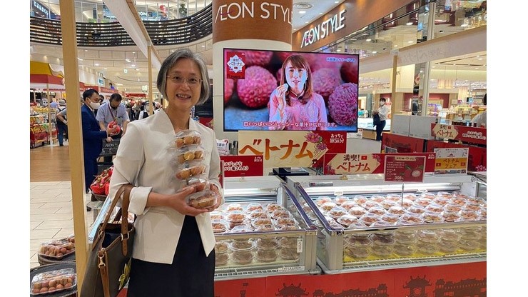 Des produits vietnamiens dans un supermarché au Japon. Photo : vtv.vn