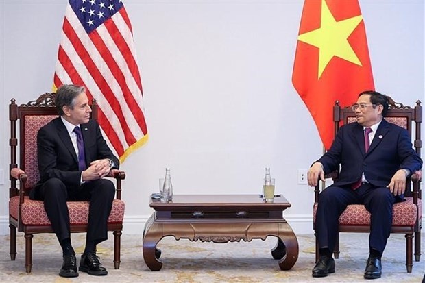 Le Premier ministre Pham Minh Chinh et le secrétaire d'État américain Antony Blinken. Photo : VNA