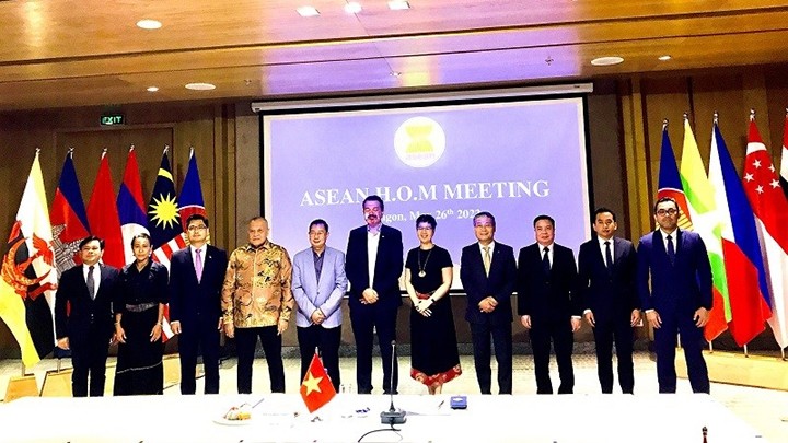 La réunion périodique des chefs de délégation des pays de l’ASEAN au Myanmar. Photo : baoquocte.vn