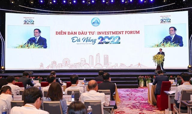Le Premier ministre Pham Minh Chinh s’exprime lors du Forum d’investissement de Dà Nang 2022. Photo : VGP.