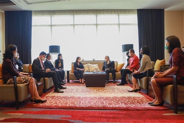 La Vice-Présidente Vo Thi Anh Xuân a rencontré le vice-Premier ministre et ministre thaïlandais des Affaires étrangères, Don Pramudwinai. Photo: VNA