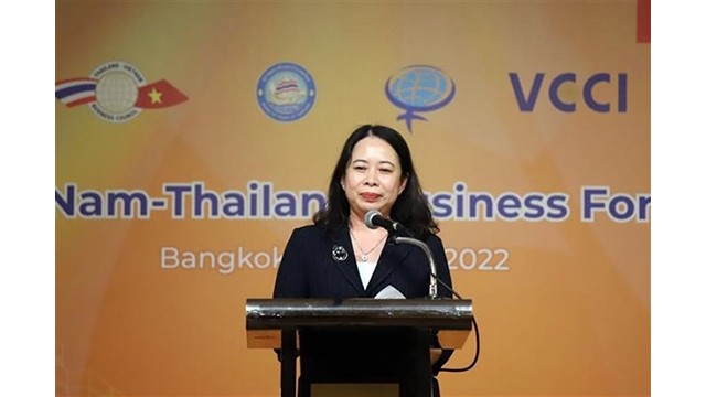 La vice-présidente vietnamienne Vo Thi Anh Xuân lors du forum à Bangkok. Photo : VNA.