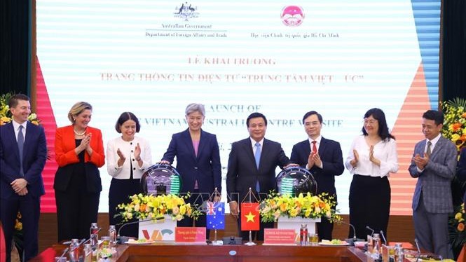 Cérémonie de lancement du portail du Centre Vietnam - Australie. Photo : VNA.