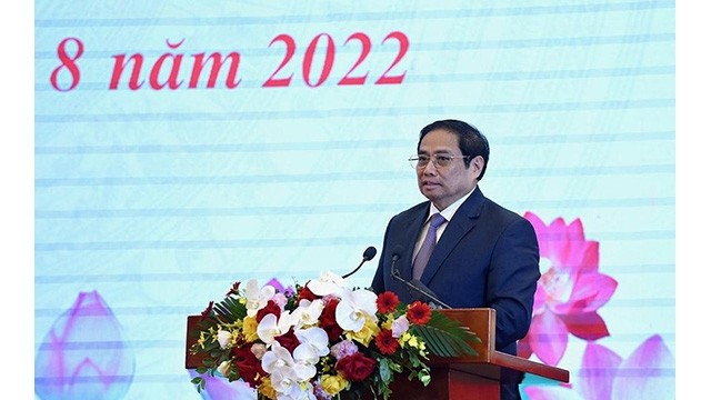 Le Premier ministre Pham Minh Chinh lors de l'événement. Photo: NDEL