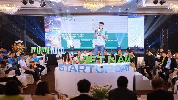 Présentation des projets lors de la Journée de start-up Vietnam 2022. Photo: baodautu.vn
