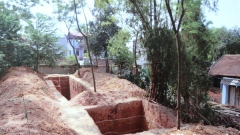 Les vestiges du monticule Hoa Hôi récemment découverts. Photo: VNA.  