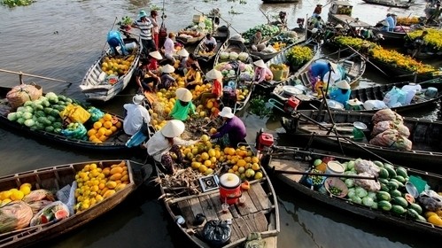 Le marché flottant de Cái Bè, un lieu à découvrir. Photo: baoangiang.